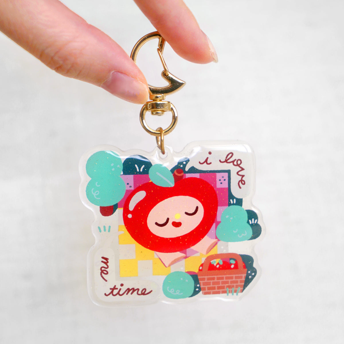 Apple Picnic Double Sided Keychain – applecheeksart